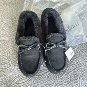 Sonoma Black Sole Moccasin Slippers size L (8-9) NWT